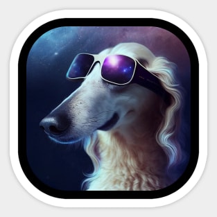 Cool Borzoi Dog wearing Sunglasses Sticker